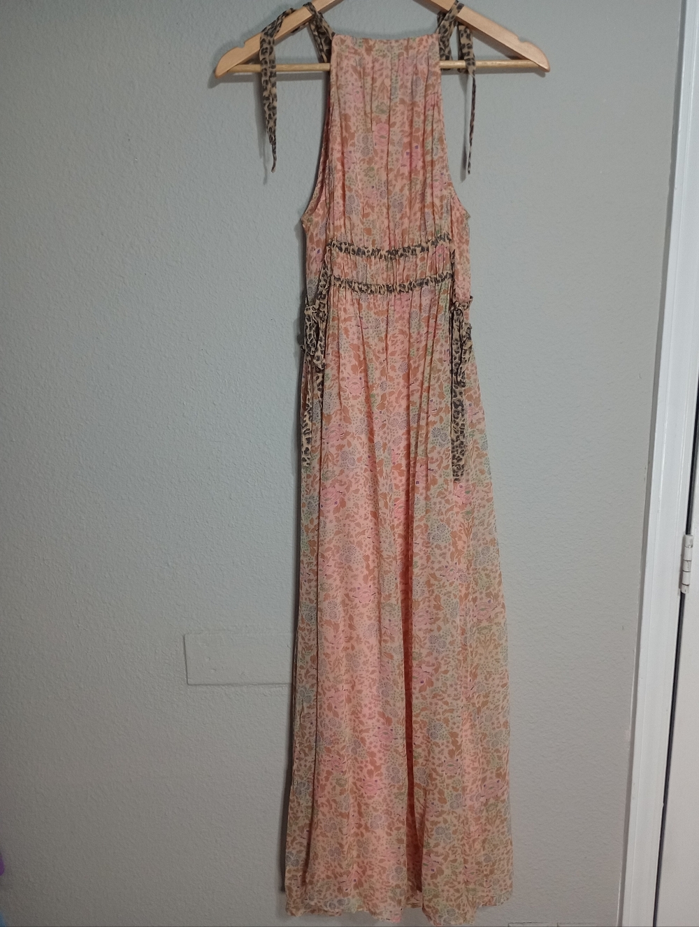Anthropologie Maeve Clementina Halter Boho Maxi Dress Feminine Floral - Picture 6 of 13
